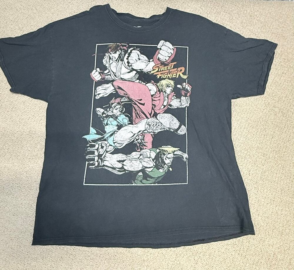 Street Fighter Capcom Graphic T-Shirt 2XL Black